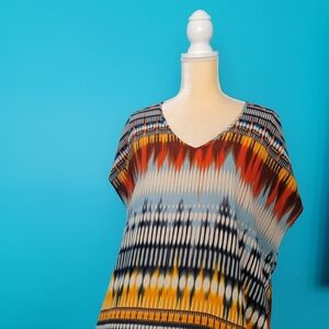 Cato Asymetrical Geometric Design Art to wear Sz 18/20W Flowy Cruise